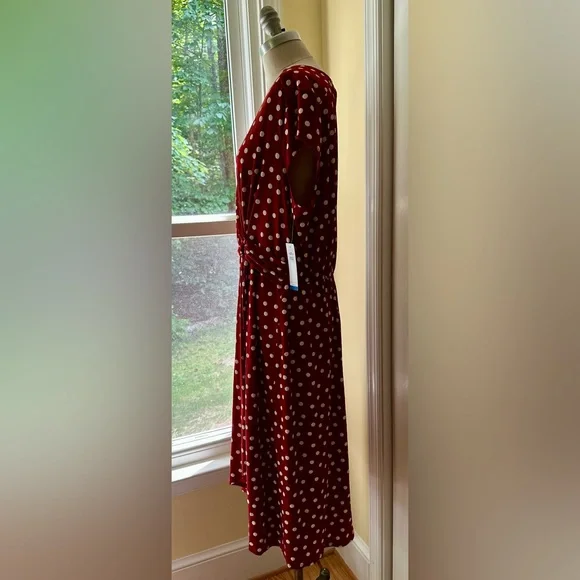 NWT Signature by Robbie Bee Red and White Polka Dot Midi Dress | XL - Picture 2 of 6